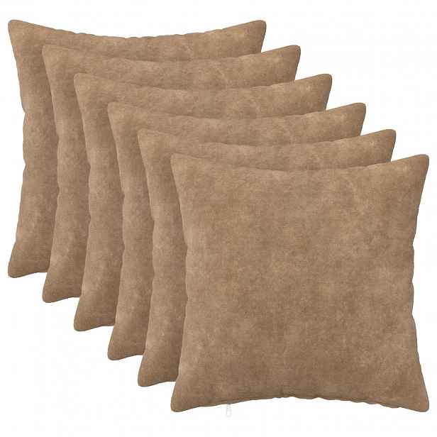 vidaXL Povlak na polštář 6 pcs HEERLEN Taupe 30 x 30 cm