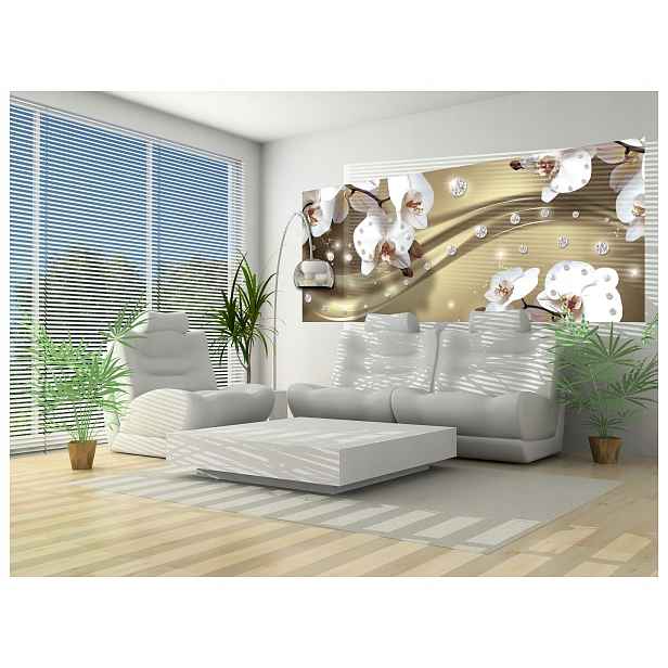 Fototapeta Bílé orchideje Elegance luxus na vaší zdi 250x104 lepidlo