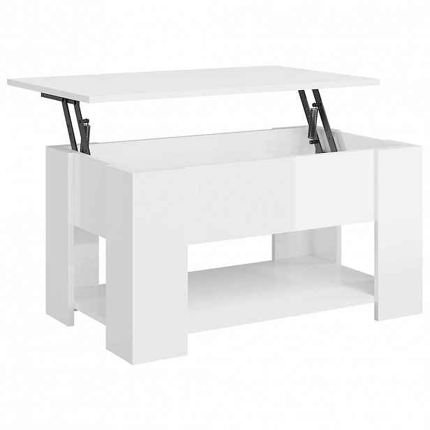 vidaXL Konferenční stolek lesklý bílý 79 x 49 x 41 cm kompozitní dřevo