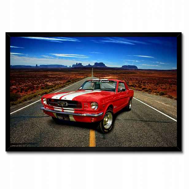 Plakáty v rámu 60x40 Červený Ford Mustang Usa