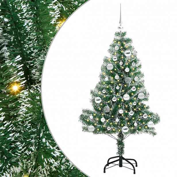 vidaXL Umělý vánoční stromeček se sněhem a LED osvětlením 150 cm