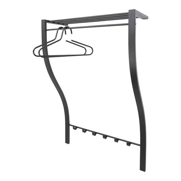 Černý kovový nástěnný věšák s poličkou 75 cm Carve – Spinder Design