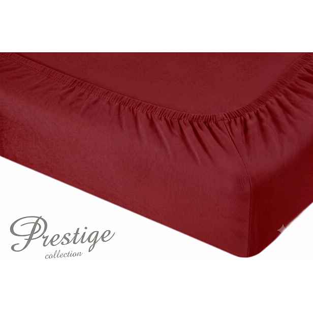 Prostěradlo Jersey s gumičkou 180x200 Bordové Prestige Collection 160 g/m2