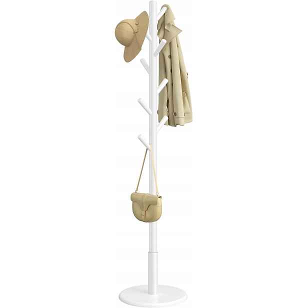Stojanový věšák Songmics dřevěný bílý 40x171,8 cm