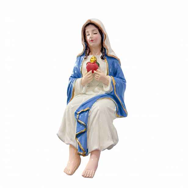TEMU Katolická soška Nejsvětějšího Srdce Panny Marie, ornament, , náboženský dárek pro matky, v renesančním stylu. Lichotný dárek k náboženským