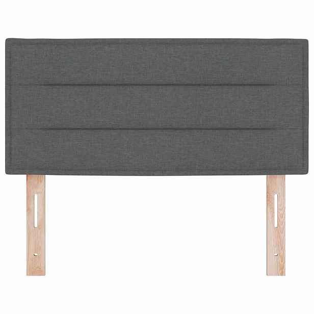 vidaXL LED hlavová deska s LED pásky s čelo Tmavě šedá 80 cm textil