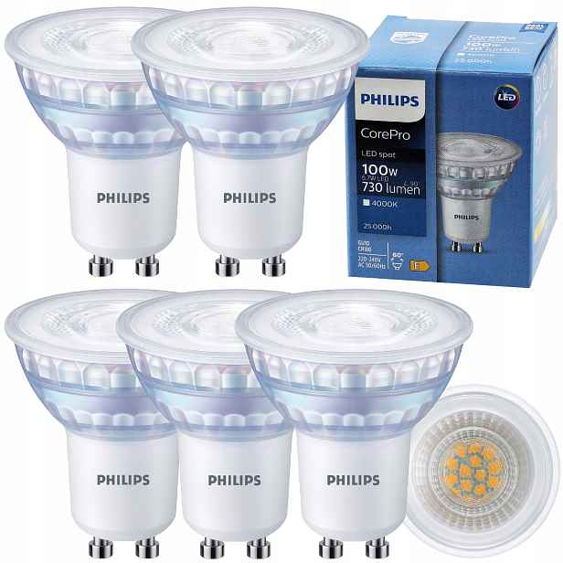 Philips Led žárovka GU10 6,7W 100W 670lm 4000K Výkonná EyeComfort CorePro 5x