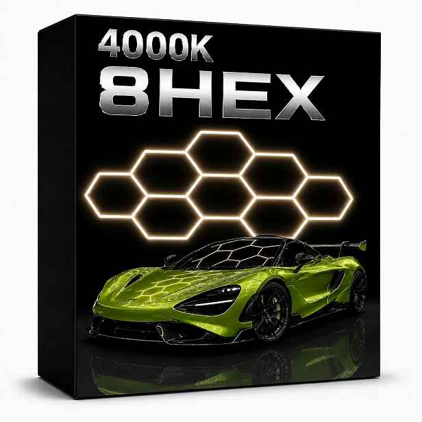 Silný stropní svítidlo Led 229x237 cm černý Hexagon 8 245W studio auto 4000K