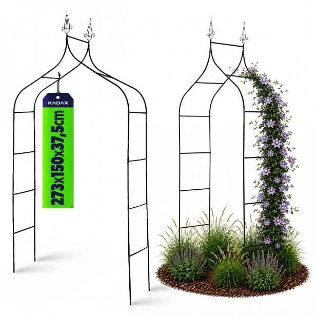 TEMU KADAX Kovová zahradní pergola 255 cm oblouk pro podporu květin růží a popínavých rostlin