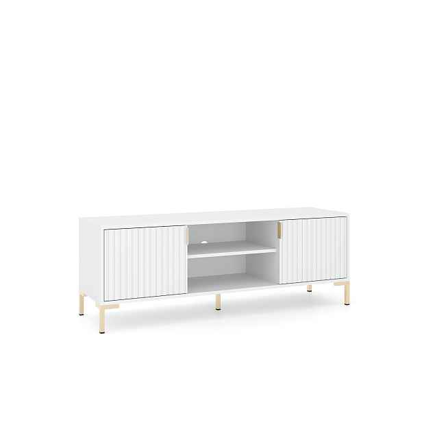 Vivaldi TV stolek Flinn 140 cm bílý/zlatý