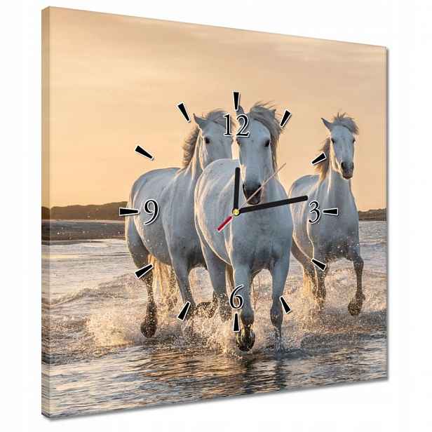 Hodiny 40x40 Divocí koně Wild Horses