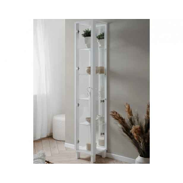 Vitrína se zrcadlem Elba, 33 cm, bílá