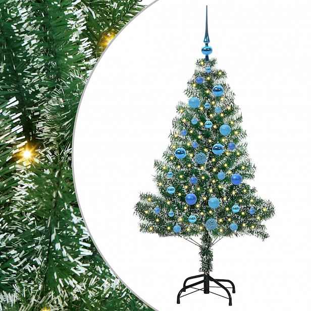 vidaXL Umělý vánoční stromeček se sněhem a LED osvětlením 150 cm