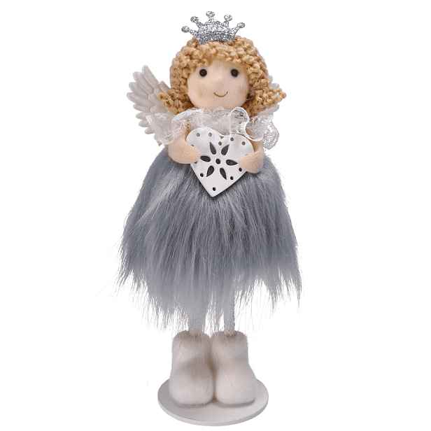 ArtJum Vánoční anděl AURORA | šedá 16 cm