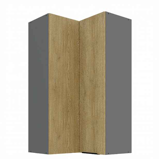 Horní rohová skříňka Cremona ANT 60x60 GN-108 1F (90°) Barva korpusu: Antracit, Barva dvířek: Dub Cremona