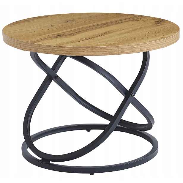 Kávový Stolek Kulatý Moderní Galaxy fi 50 cm Lavička Loft Dub