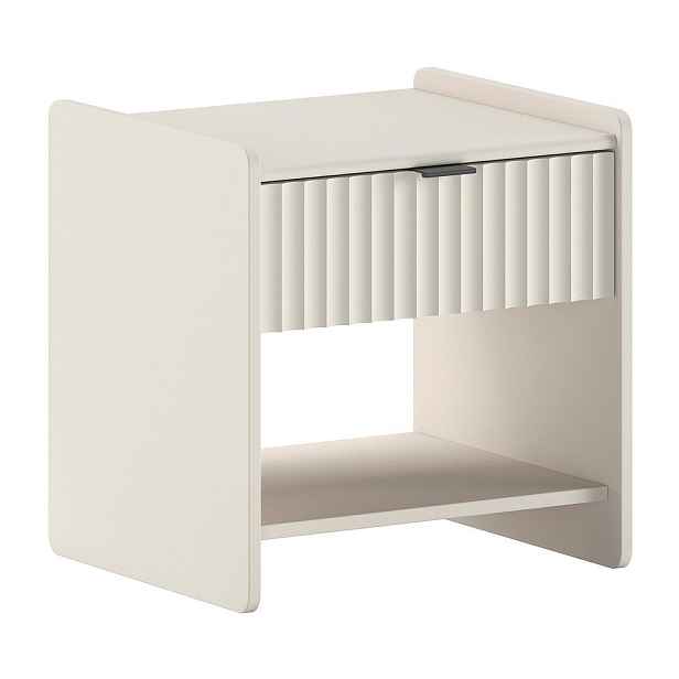 Krémový dětský noční stolek z MDF s poličkami Lux – Vipack