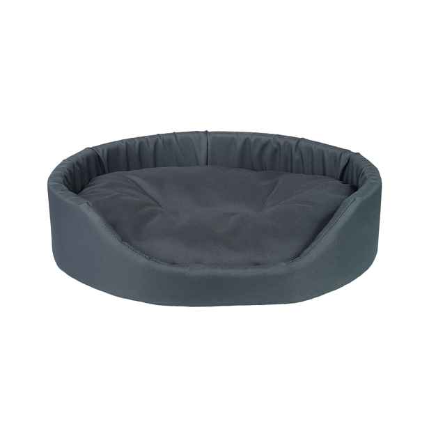 Pelíšek pro psa oválný BASIK šedá velikost XS, S, M, L, XL, XXL, XXXL Rozměr: L - 58x50x15 cm