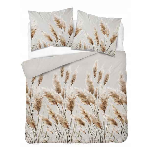 Povlečení saténové béžové klasy Tráva Pampasová 160x200 boho elegantní