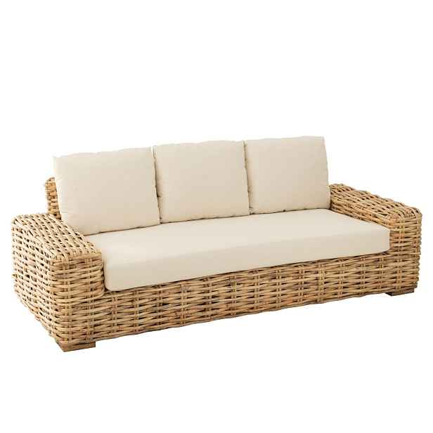 Přírodní 3-místná ratanová pohovka Mya Rattan Natural - 215*90*71 cm J-Line by Jolipa
