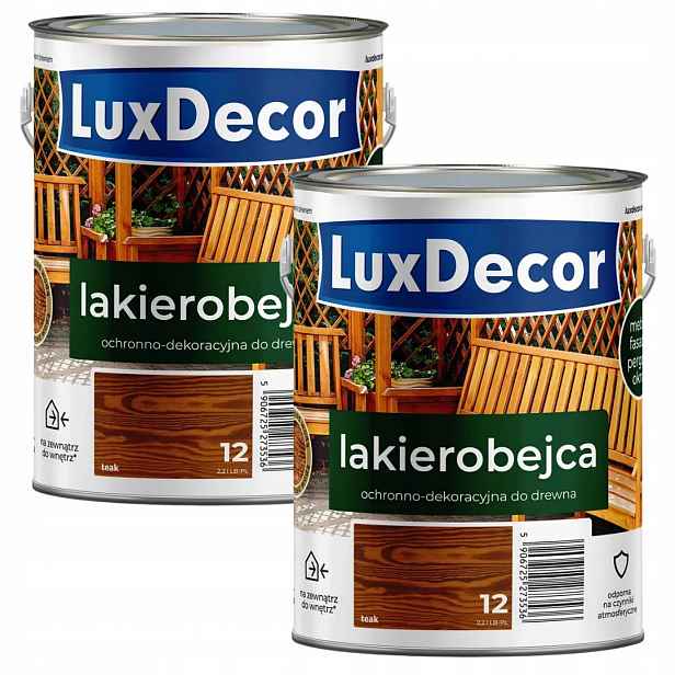Sada 2 Ks – Luxdecor Dekorativní Lak Na Dřevo 2,2 L Teak