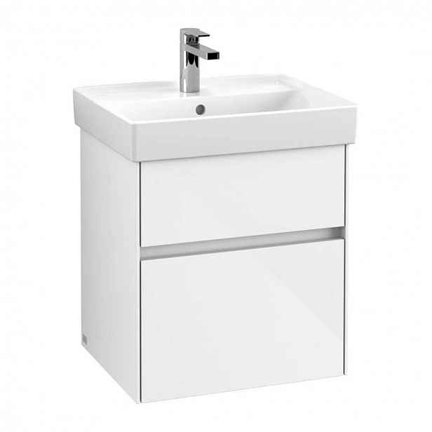 Villeroy & Boch Collaro - Umyvadlová skříňka, 51x55x41 cm, 2 zásuvky, Glossy White C00700DH