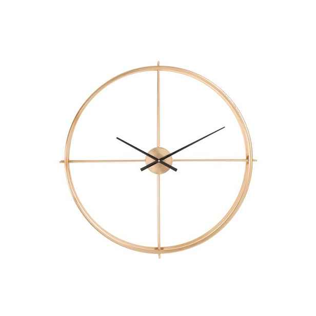 Zlaté kovové nástěnné hodiny Metgo- Ø 80*9 cm J-Line by Jolipa