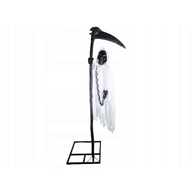 Dekorace Kostucha Halloween Smrt s kosou 180 cm interaktivní