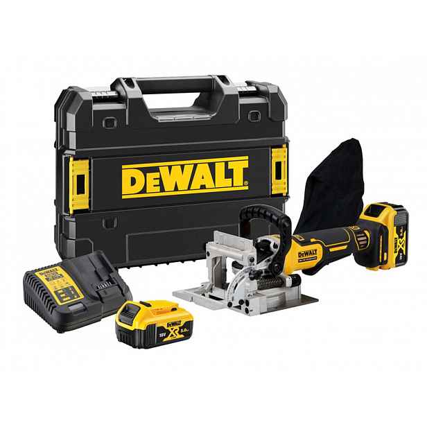 DeWALT - 18V AKU lamelovací frézka, 2x aku 5,0 Ah XR, nabíječka DCW682P2