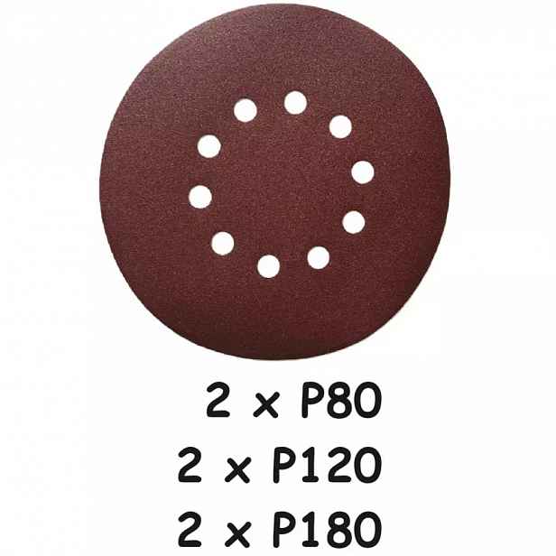 Sada brusných papírů – 2x P80, 2x P120, 2x P180 pro AE3S88