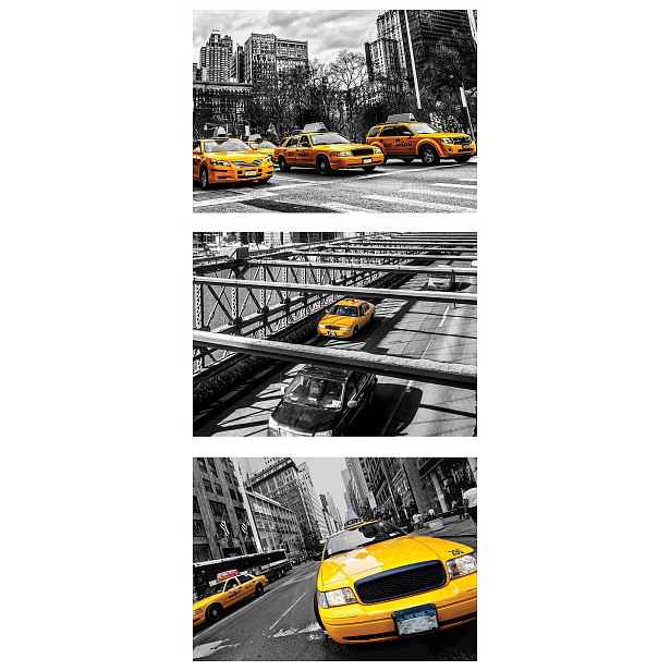 Samolepka Fototapeta Žlutý taxík New York městská koláž dynamika 91x211