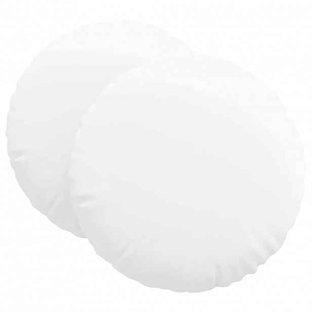 vidaXL Polštáře na sedadla 2 ks Textil Bílá Ø60 x 21 cm