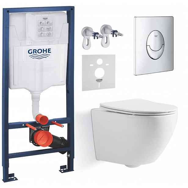 Podomítkový Wc set Grohe s mísou Imprese a tlačítkem Chrom