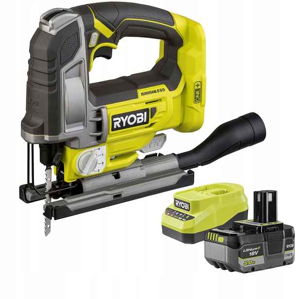Ryobi Akumulátorová Přímočará Pila One+ 18V Bezkartáčová Led typ T Nabíječka 5Ah