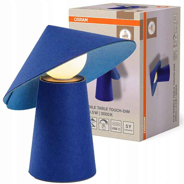 Stolní Led stolní lampa 3.5W 70lm 3000K Usb-c Stmívatelná modrá