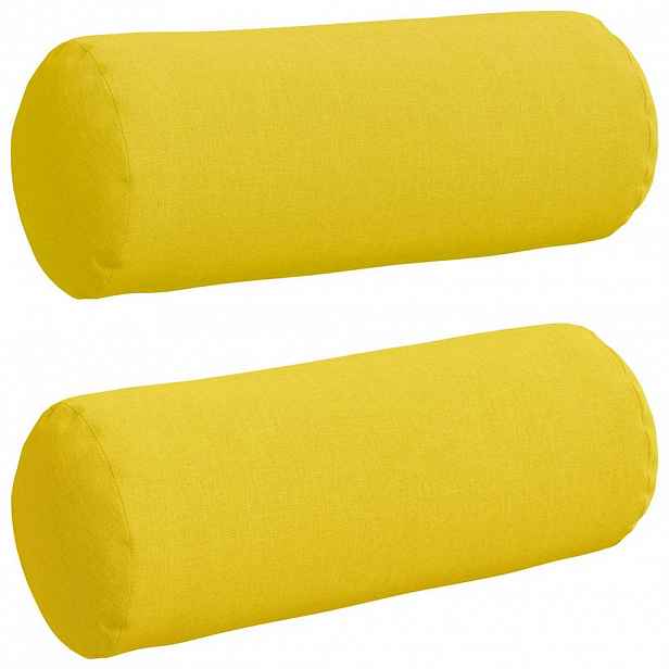vidaXL Polštáře 2 ks textil Světlá žlutá Ø 15 x 40 cm