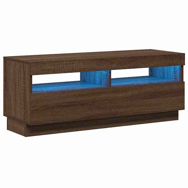 vidaXL TV skříňka s LED osvětlením hnědý dub 100 x 35 x 40 cm