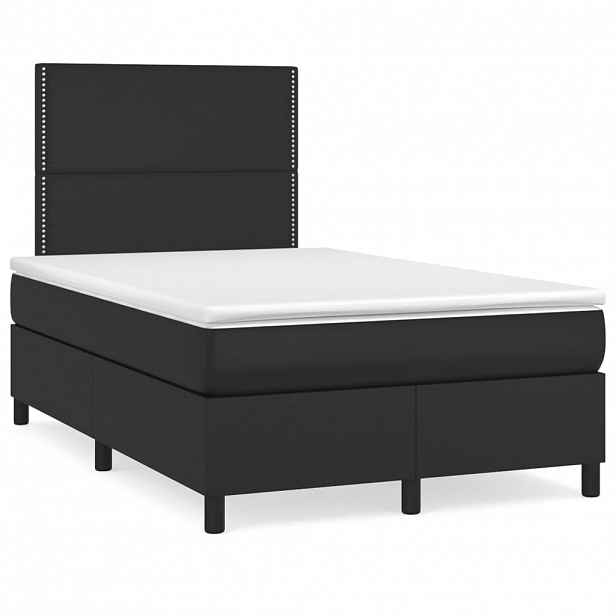 vidaXL Box spring postel s matrací černá 120 x 200 cm umělá kůže