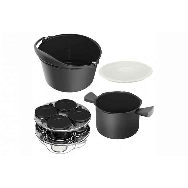 Akční set příslušenství k hrnci Tefal Cook4me+ a Connect nádoba, forma na pečení, víko a skleničky