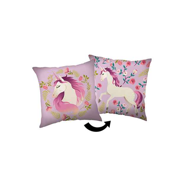 MKLuzkoviny.cz Dětský dekorační polštář 40 × 40 cm - Unicorn Flowers