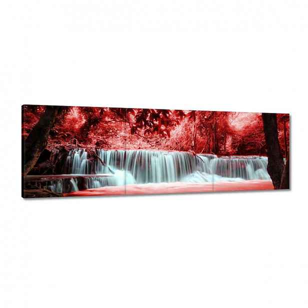 Obrazy 150x50 Červený vodopád Kaskáda