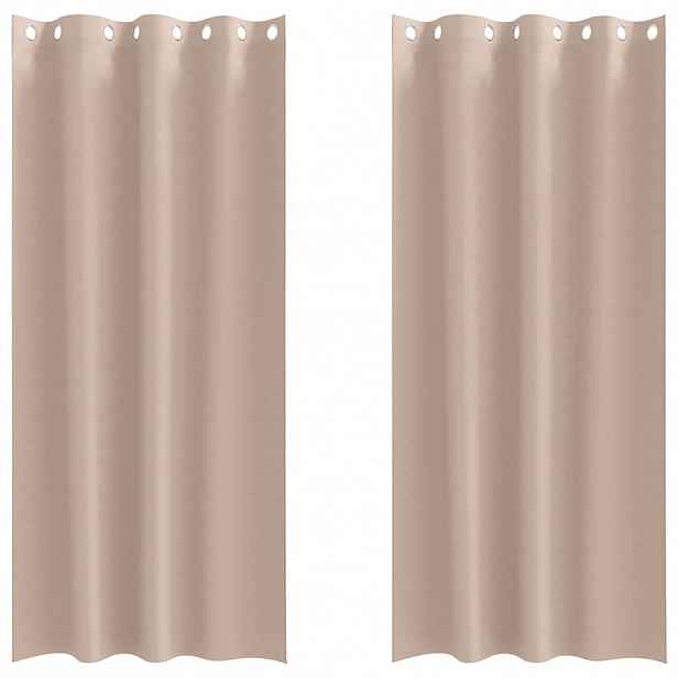 vidaXL Závěsy na zatemnění s kroužky 2 ks Taupe 245 x 140 cm Polyester