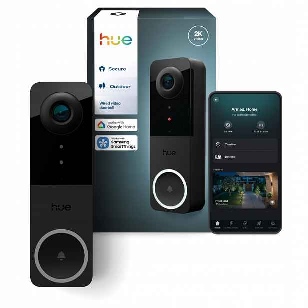 Videodomofon Zvonek na dveře s kamerou 2K WiFi Doorbell Secure Philips Hue