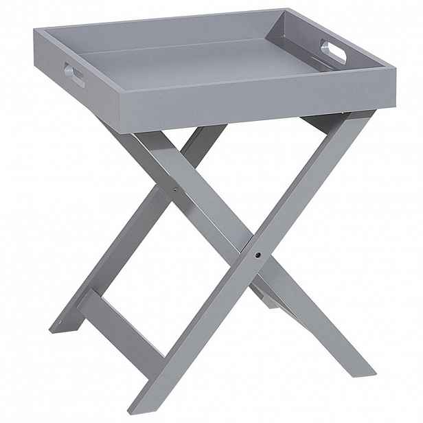 Beliani KONFERENČNÍ STOLEK šedý čtvercový 40/40 cm Chester