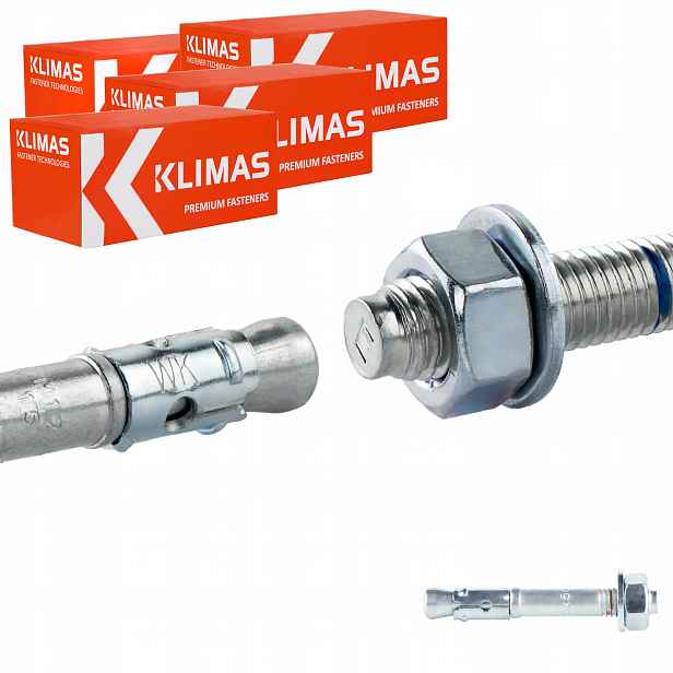 Kotvy do betonu ocelové M8 x 60 mm 400 ks mechanické Klimas Le-zn