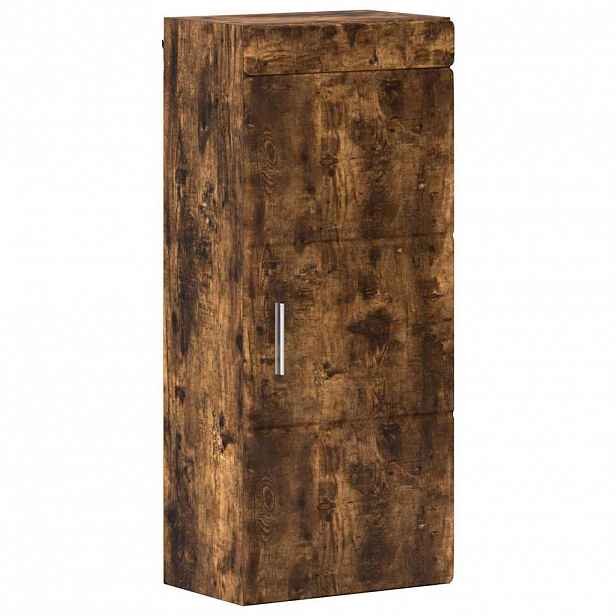 vidaXL Koupelnová nástěnná skříňka TULUM Kouřový dub 37 x 24,5 x 86 cm
