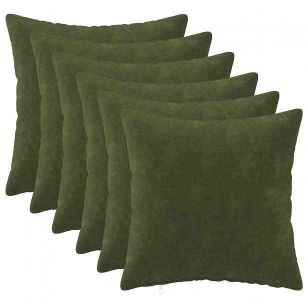 vidaXL Povlak na polštář 6 pcs HEERLEN Zelená 30 x 30 cm