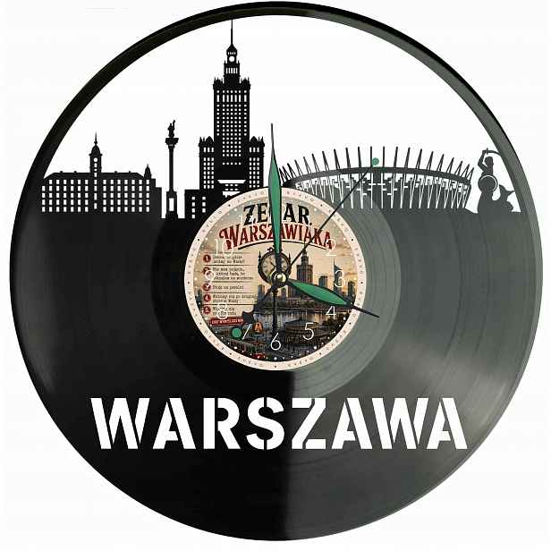 Varšava Dekorativní Nástěnné Hodiny Moderní Vinylová Deska Dárek