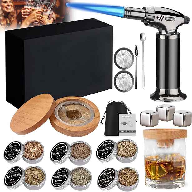 Sada Na Uzení Whisky Smoker Dřevěná Dárek Pro Muže S Trvanlivostí