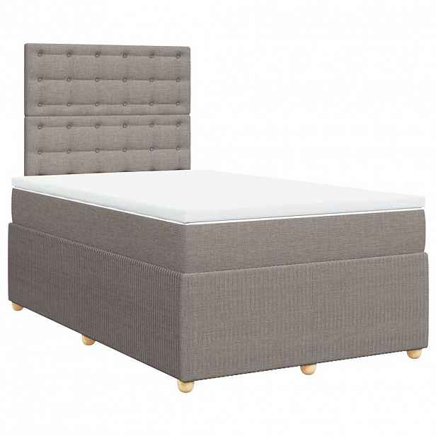 vidaXL Box spring postel s matrací taupe 120x200 cm textil